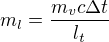 $m_l = \frac{m_vc\Delta t}{l_t}$