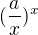 $(\frac{a}{x})^{x}$