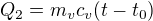 $Q_2=m_vc_v(t-t_0)$