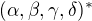 $(\alpha ,\beta ,\gamma ,\delta)^*$