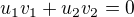 $u_1v_1+u_2v_2=0$