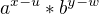 $a^{x-u} * b^{y-w}$