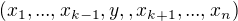 $(x_1,...,x_{k-1},y,,x_{k+1},...,x_n)$