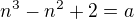 ${n^3-n^2+2}=a$