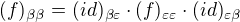 $(f)_{\beta\beta} = (id)_{\beta\varepsilon} \cdot (f)_{\varepsilon\varepsilon} \cdot (id)_{\varepsilon\beta}$