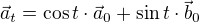 $\vec{a}_t = \cos t \cdot \vec{a}_0 + \sin t \cdot \vec{b}_0 $