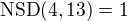 $\text{NSD}(4,13) = 1$
