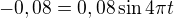 $-0,08=0,08\sin4\pi t$