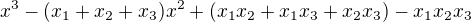 $x^3-(x_1+x_2+x_3)x^2+(x_1x_2+x_1x_3+x_2x_3)-x_1x_2x_3$