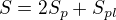 $S=2S_{p}+S_{pl}$
