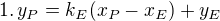 $1.\,y_{P}=k_{E}(x_{P}-x_{E})+y_{E}$