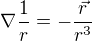 kopírovat do textarea $\nabla \frac 1r=-\frac{\vec r}{r^3}$