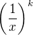 $\left(\frac1x\right)^k$