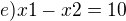 kopírovat do textarea $e)x1 - x2 = 10$