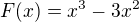 $F(x)=x^3 - 3x^2$