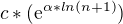 $c *(\mathrm{e}^{\alpha * ln(n+1)} )$