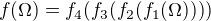 $f(\Omega) = f_4(f_3(f_2(f_1(\Omega))))$