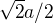 kopírovat do textarea $\sqrt{2}a/2$