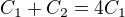 kopírovat do textarea $C_1 + C_2 = 4 C_1$