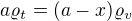 $a\varrho _t=(a-x)\varrho _v$