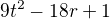 kopírovat do textarea $9t^2-18r+1$