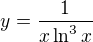 $y=\frac1{x\ln^3x}$