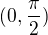 $(0, \frac{\pi}{2})$