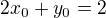 $2x_{0} + y_{0} = 2$