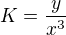 $K=\frac{y}{x^3}$