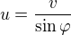 kopírovat do textarea $u = \frac{v}{\sin\varphi}$