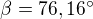 $\beta =76,16�$