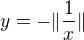$y =-\|\frac{1}{x}\|$
