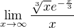 $\lim_{x\to\infty }\frac{\sqrt[3]{x}e^{-\frac{x}{3}}}{x}$