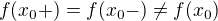$f(x_0+)=f(x_0-)\neq f(x_0)$