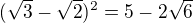 kopírovat do textarea $(\sqrt3-\sqrt2)^2=5-2\sqrt6$