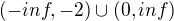 $(-inf, -2) \cup (0, inf)$