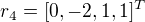 $r_{4}=[0,-2,1,1]^{T}$