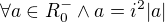 $ \forall a \in R^{-}_{0} \wedge a = i^2|a| $