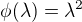 $\phi(\lambda)=\lambda^2$