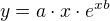 $y=a\cdot x\cdot e^{xb}$