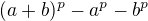 $(a+b)^p-a^p-b^p$