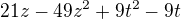 $21z-49z^{2}+9t^{2}-9t$