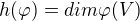 $h(\varphi)=dim \varphi (V)$