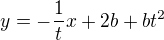 $y=- \frac 1t x +2b +bt^2$