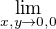 $\lim_{x,y\to0,0}$
