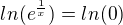 $ln(e^{\frac{1}{x}})=ln(0)$