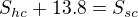 $S_{hc} + 13.8 = S_{sc}$