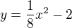 $y=\frac18x^2-2$