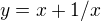 $y=x+1/x$