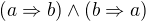 kopírovat do textarea $(a\Rightarrow b)\wedge (b\Rightarrow a)$